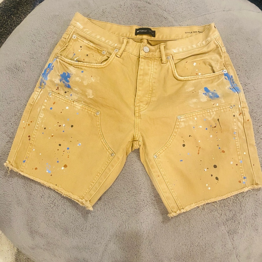 PURPLE Brand Paint Denim Shorts